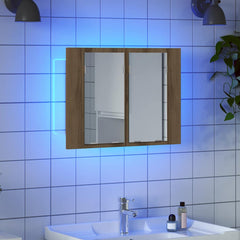 vidaXL LED Mirror Cabinet Artisan Oak 60x12x45 cm Engineered Wood 3