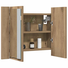 vidaXL LED Mirror Cabinet Artisan Oak 60x12x45 cm Engineered Wood 5