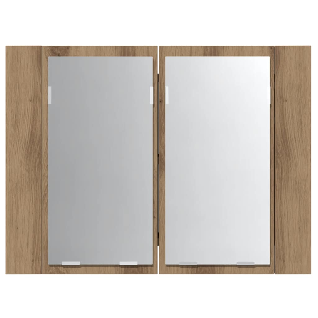 vidaXL LED Mirror Cabinet Artisan Oak 60x12x45 cm Engineered Wood 6