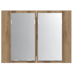 vidaXL LED Mirror Cabinet Artisan Oak 60x12x45 cm Engineered Wood 6