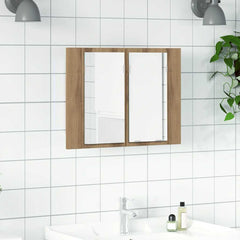vidaXL LED Mirror Cabinet Artisan Oak 60x12x45 cm Engineered Wood 1