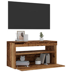 vidaXL TV Cabinet with LED Lights Old Wood 75x35x40 cm Engineered Wood 3