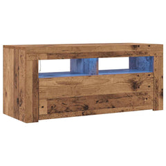 vidaXL TV Cabinet with LED Lights Old Wood 90x35x40 cm Engineered Wood 2