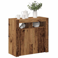 vidaXL Sideboard with LED Lights Old Wood 80x35x75 cm Engineered Wood 5