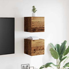 Wall-mounted TV Cabinet Set 30,5x30x30 cm 2 Old wood