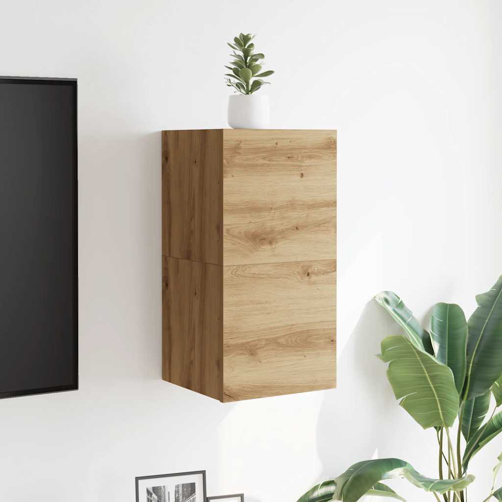 Wall-mounted TV Cabinet Set 30,5x30x30 cm 2 Artisan oak
