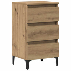 Bed Cabinet with Metal Legs 40x35x69 cm Artisan oak
