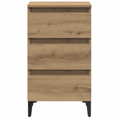 vidaXL Bed Cabinet with Metal Legs Artisan Oak 40x35x69 cm 4