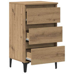 vidaXL Bed Cabinet with Metal Legs Artisan Oak 40x35x69 cm 5