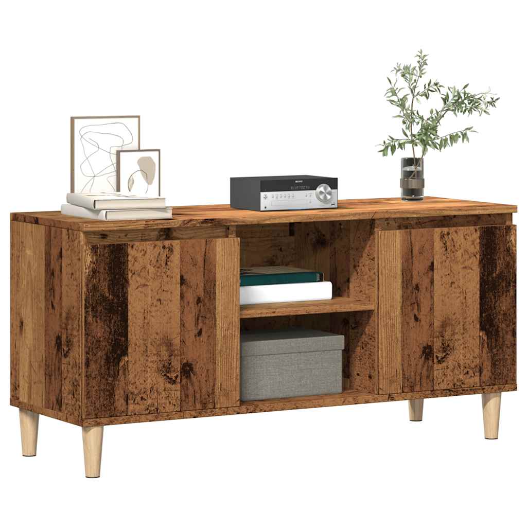 vidaXL TV Cabinet with Solid Wood Legs 103.5x35x50 cm