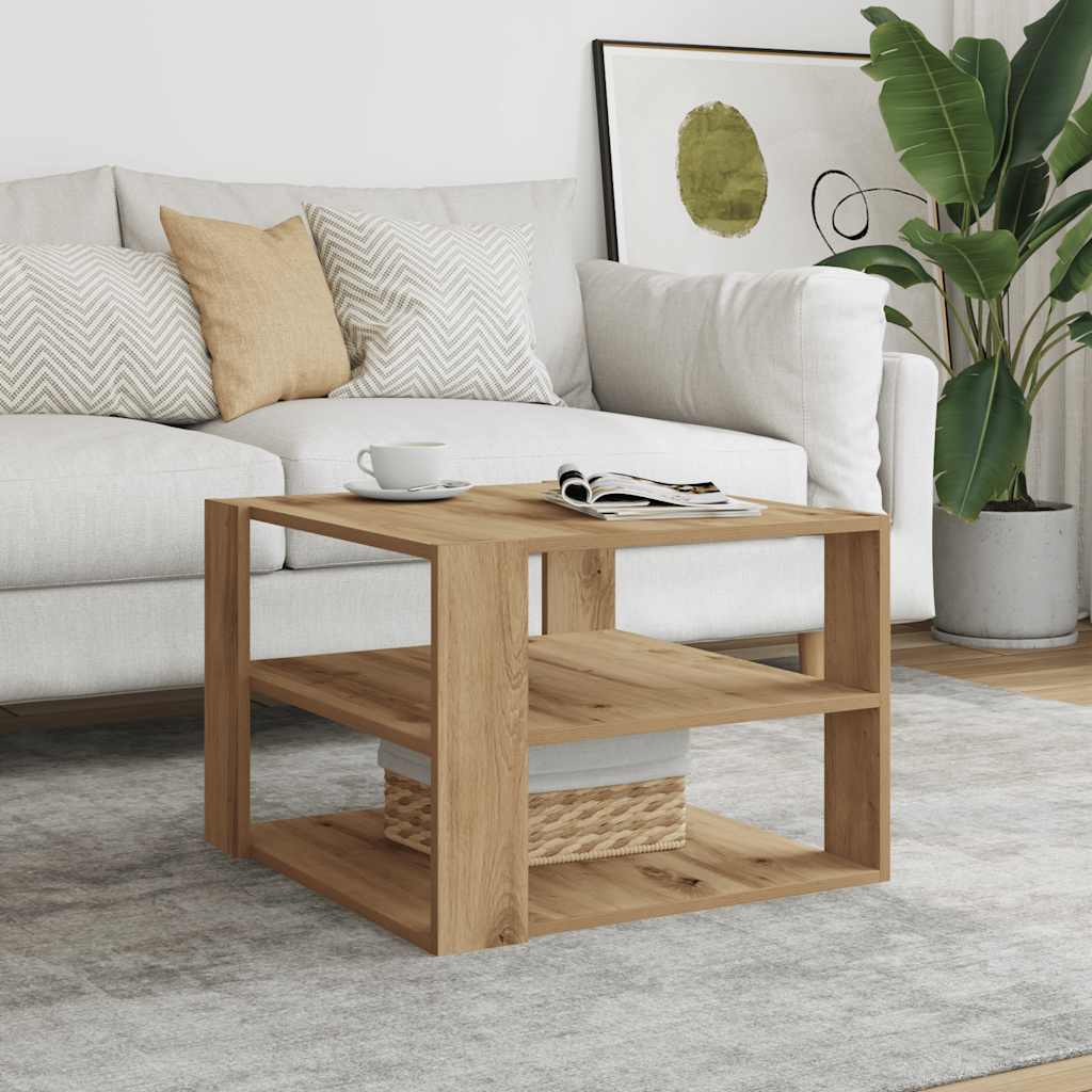 vidaXL Coffee Table Artisan Oak 58x58x40 cm Engineered Wood 1