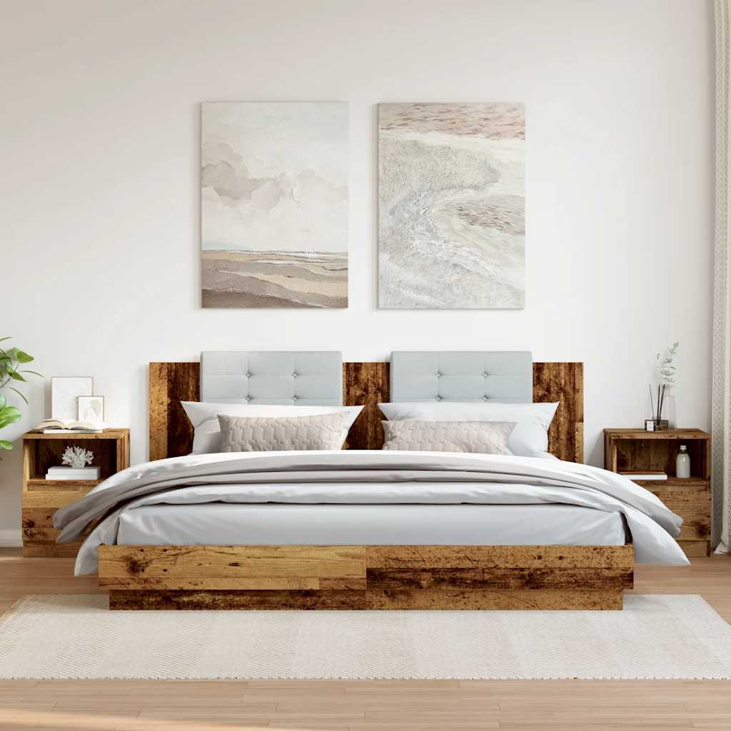 vidaXL Bedside Cabinets 2 pcs Old Wood 40x40x50 cm Engineered Wood 3