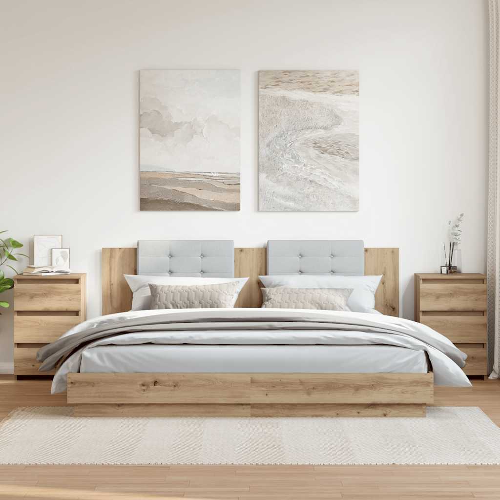 vidaXL Bedside Cabinets 2 pcs Artisan Oak 40x35x62,5 cm Engineered Wood 1