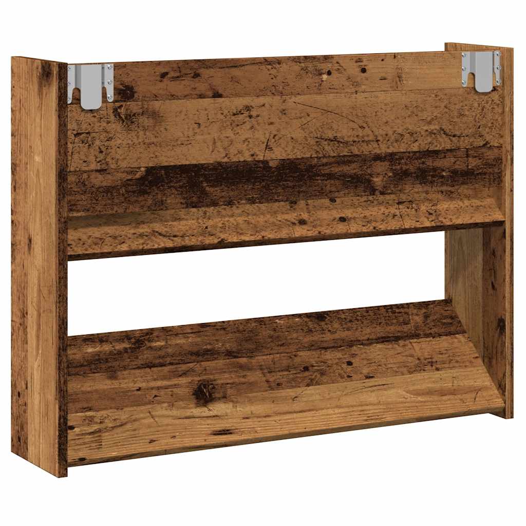 vidaXL Wall Shoe Cabinet Old Wood 80x18x60 cm Engineered Wood 6