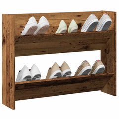 vidaXL Wall Shoe Cabinet Old Wood 80x18x60 cm Engineered Wood 1