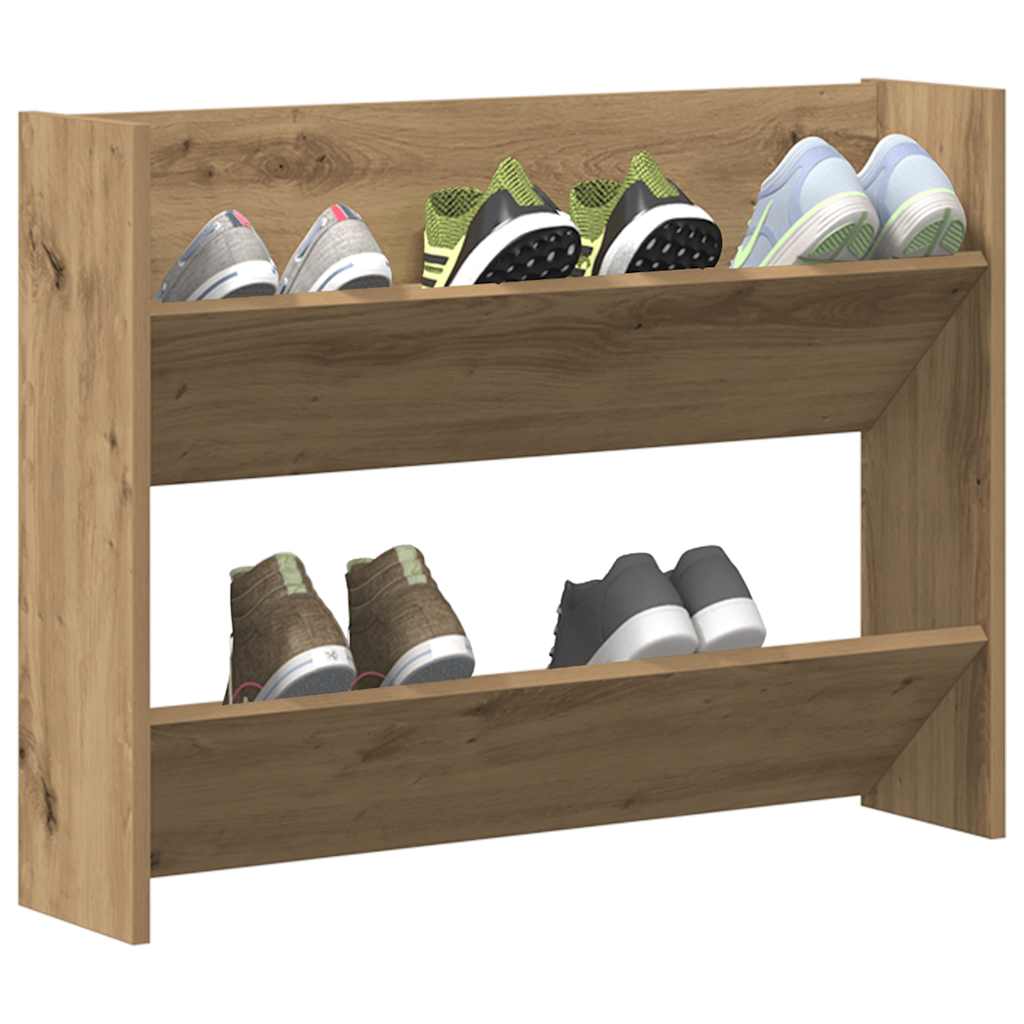 vidaXL Wall Shoe Cabinet Artisan Oak 80x18x60 cm Engineered Wood 4