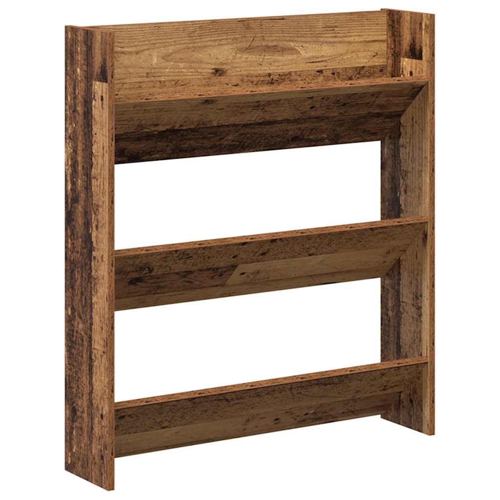 vidaXL Wall Shoe Cabinet Old Wood 80x18x90 cm Engineered Wood 2