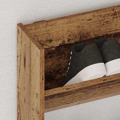 vidaXL Wall Shoe Cabinet Old Wood 80x18x90 cm Engineered Wood 3