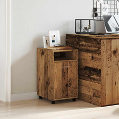 vidaXL Cabinet with Wheels Old Wood 33x38x60 cm Engineered Wood 3