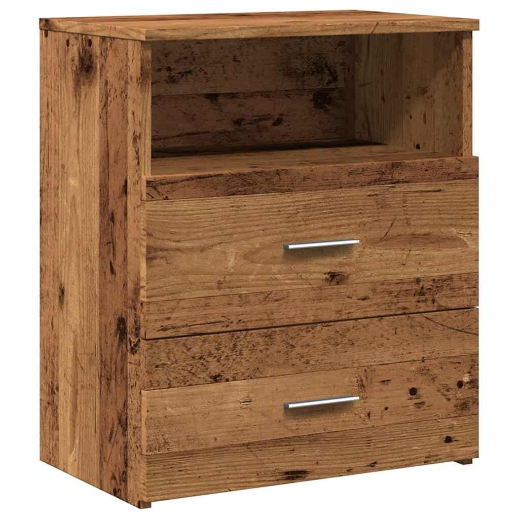 vidaXL Bedside Cabinet Old Wood 50x32x60cm Engineered Wood 2