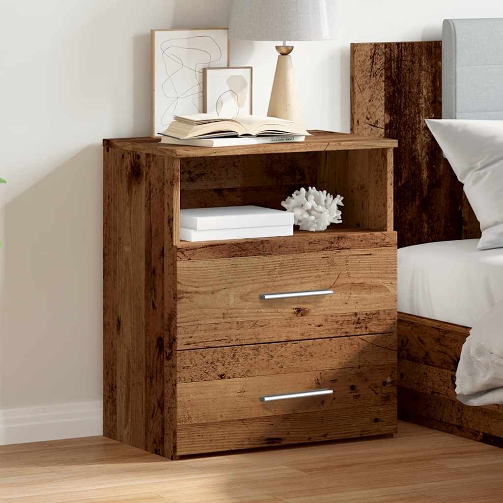 vidaXL Bedside Cabinet Old Wood 50x32x60cm Engineered Wood 3