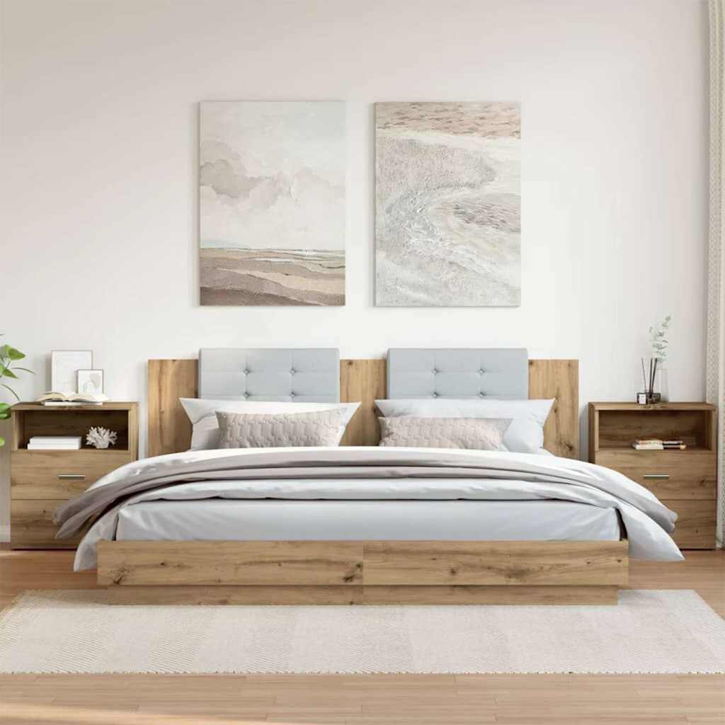 vidaXL Bedside Cabinets 2 pcs Artisan Oak 50x32x60cm Engineered Wood 1