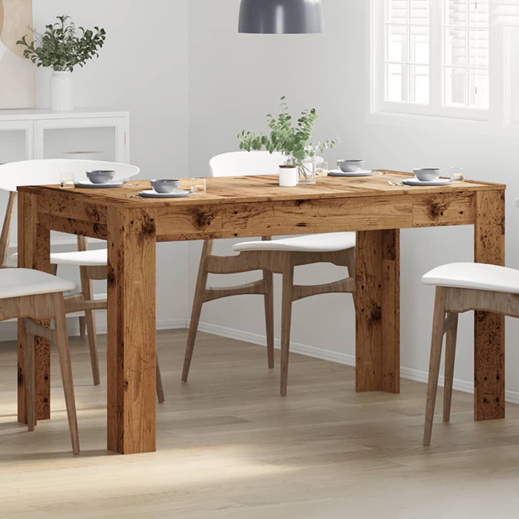 vidaXL Dining Table Old Wood 140x74.5x76 cm Engineered Wood 4