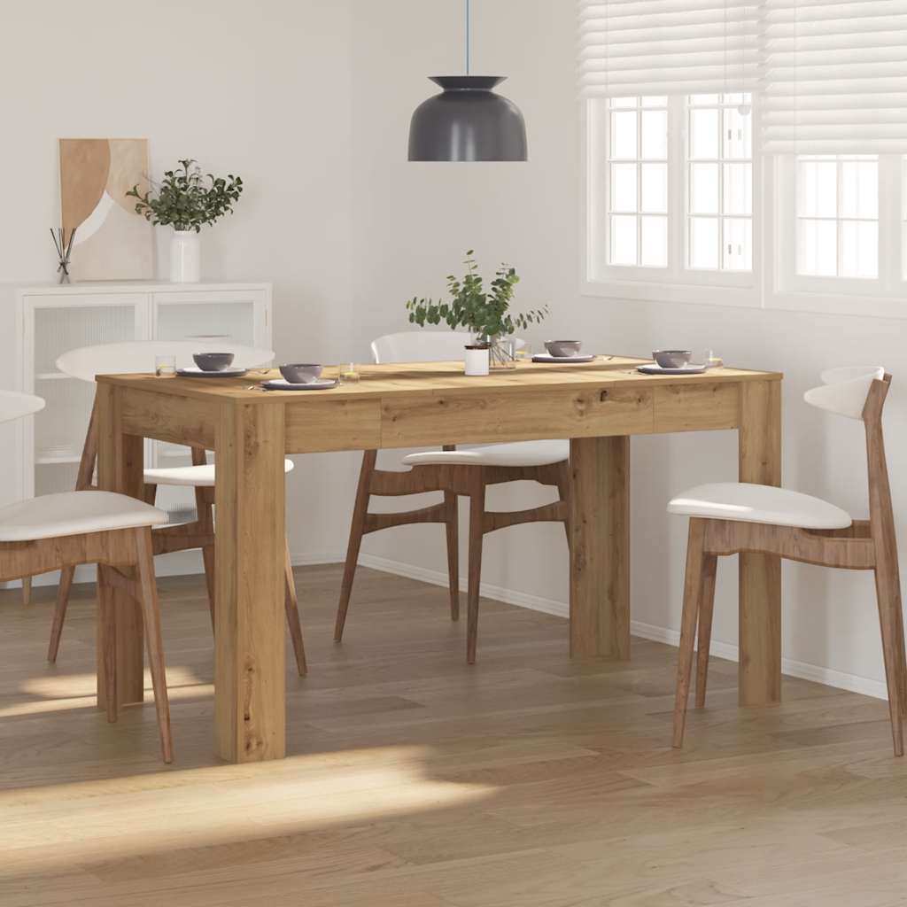 vidaXL Dining Table Artisan Oak 140x74.5x76 cm Engineered Wood 1