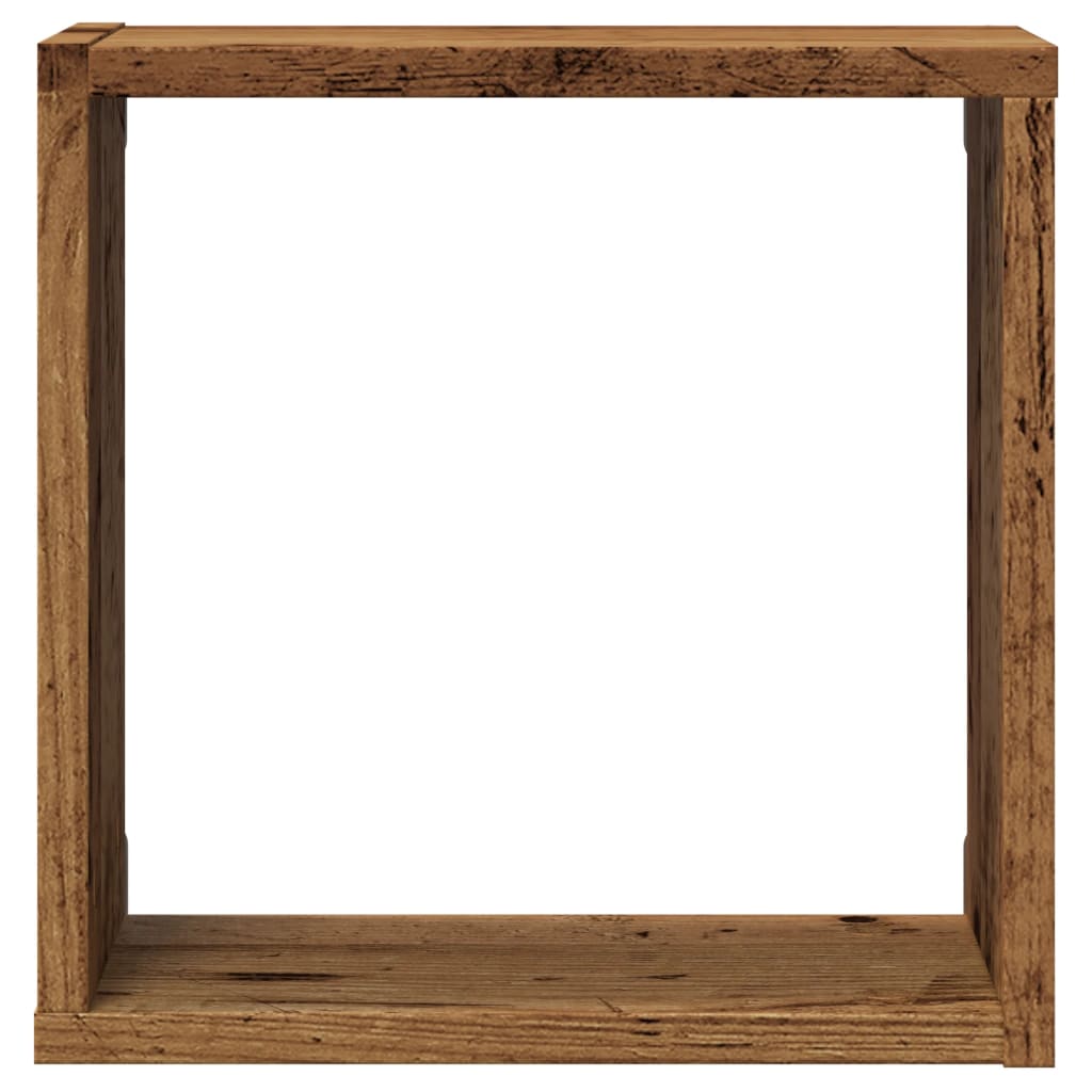 vidaXL Wall Cube Shelves 4 pcs Old Wood 30x15x30 cm Engineered Wood 5