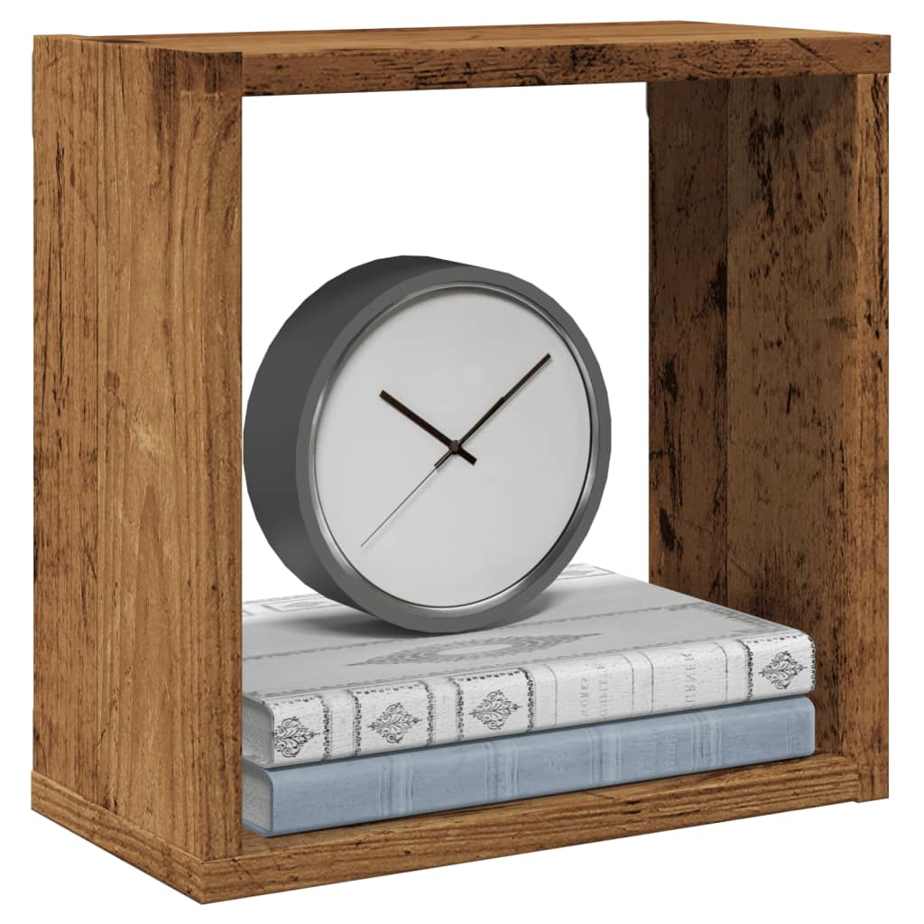 vidaXL Wall Cube Shelves 4 pcs Old Wood 30x15x30 cm Engineered Wood 1