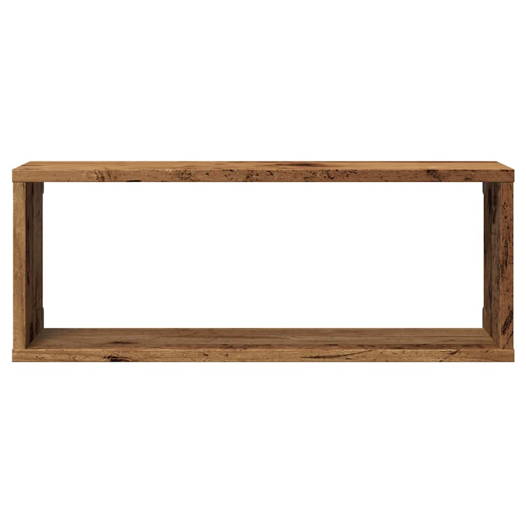 vidaXL Wall Cube Shelves 2 pcs Old Wood 60x15x23 cm Engineered Wood 5
