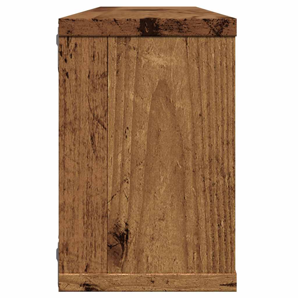 vidaXL Wall Cube Shelves 2 pcs Old Wood 60x15x23 cm Engineered Wood 6