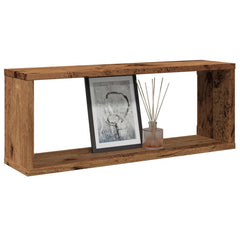 vidaXL Wall Cube Shelves 2 pcs Old Wood 60x15x23 cm Engineered Wood 1