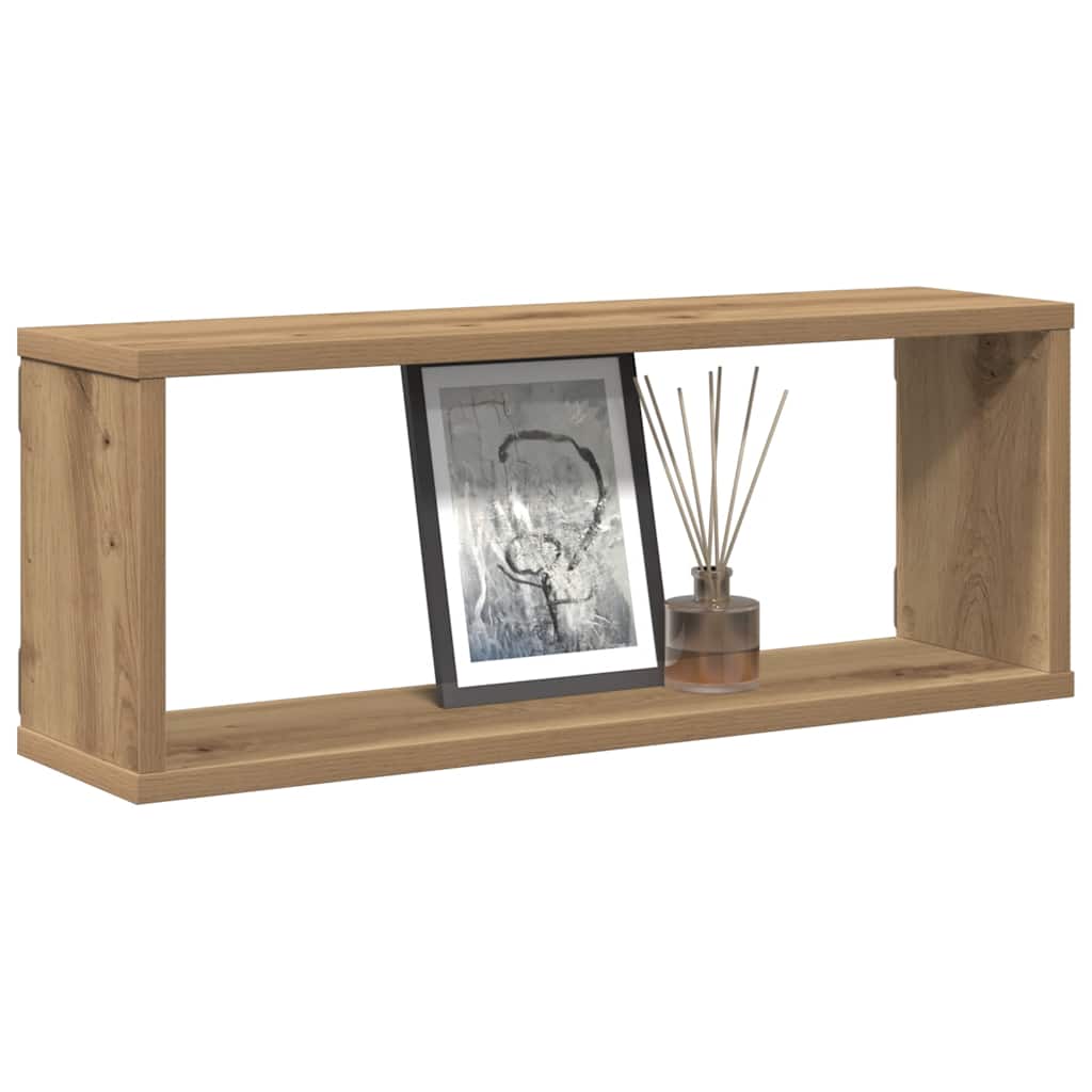 vidaXL Wall Cube Shelves 4 pcs Artisan Oak 60x15x23 cm Engineered Wood 3