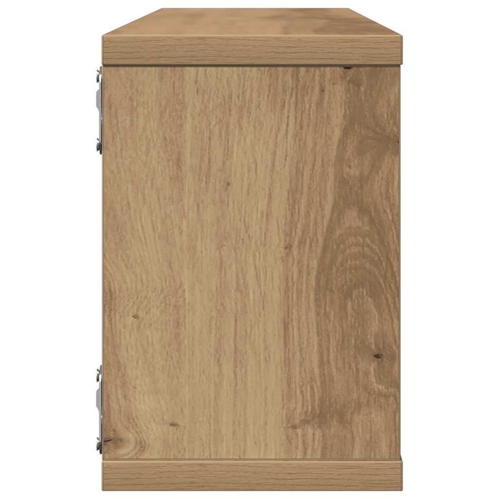 vidaXL Wall Cube Shelves 4 pcs Artisan Oak 60x15x23 cm Engineered Wood 6