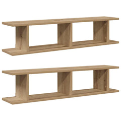 vidaXL Wall Shelves 2 pcs Artisan Oak 90x18x20 cm Engineered Wood 2