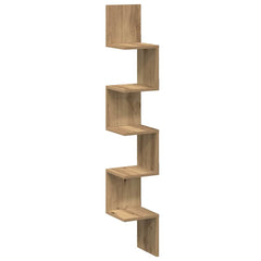 vidaXL Wall Corner Shelf Artisan Oak 20x20x127,5 cm Engineered Wood 2