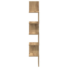 vidaXL Wall Corner Shelf Artisan Oak 20x20x127,5 cm Engineered Wood 4