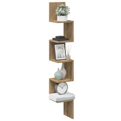 vidaXL Wall Corner Shelf Artisan Oak 20x20x127,5 cm Engineered Wood 1