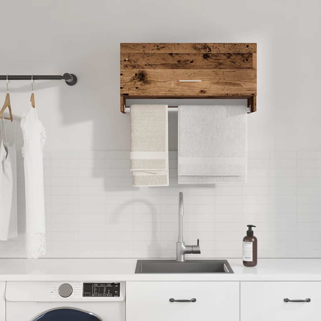 vidaXL Wardrobe Old Wood 70x32,5x35 cm Engineered Wood 3