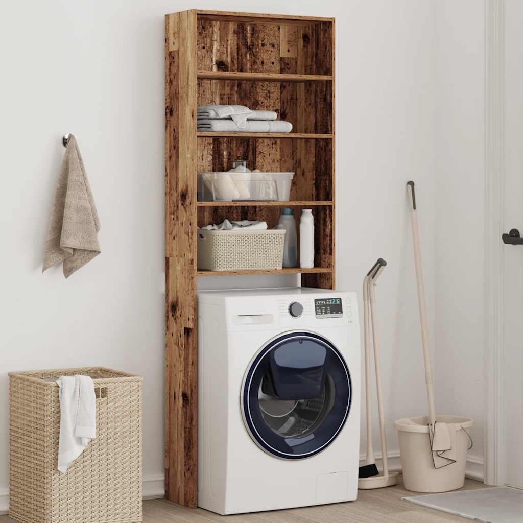 vidaXL Washing Machine Cabinet Old Wood 64x24x190 cm 3
