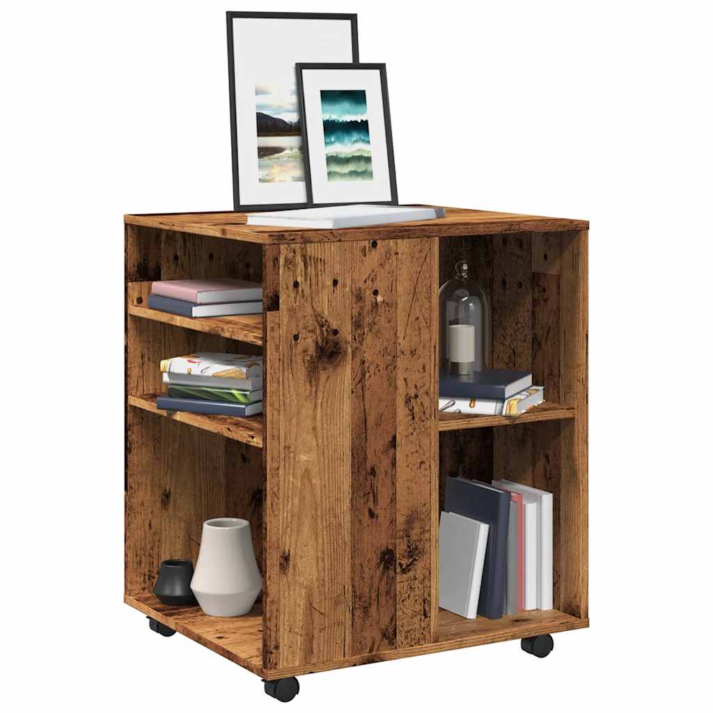 vidaXL Rolling Cabinet Old Wood 60x53x72 cm Engineered Wood 1