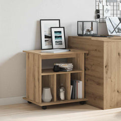vidaXL Rolling Cabinet Artisan Oak 60x45x60 cm Engineered Wood 1