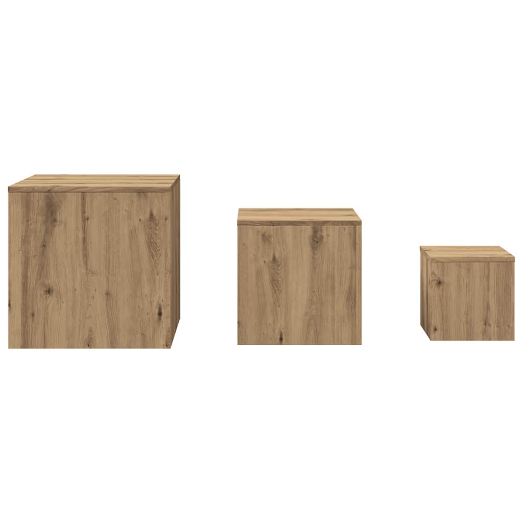 Side Tables 3 pcs Engineered Wood