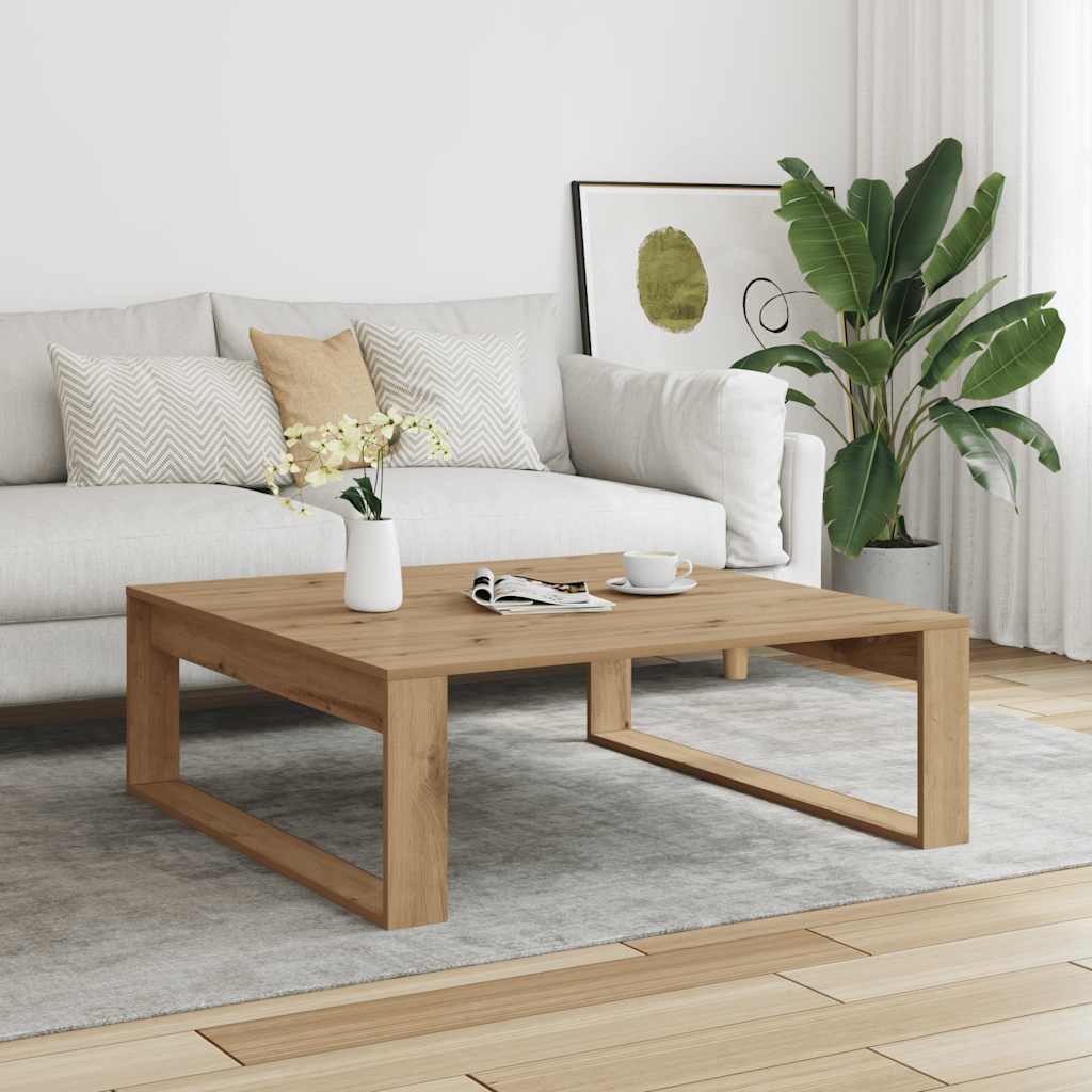 vidaXL Coffee Table Artisan Oak 100x100x35 cm Engineered Wood 3