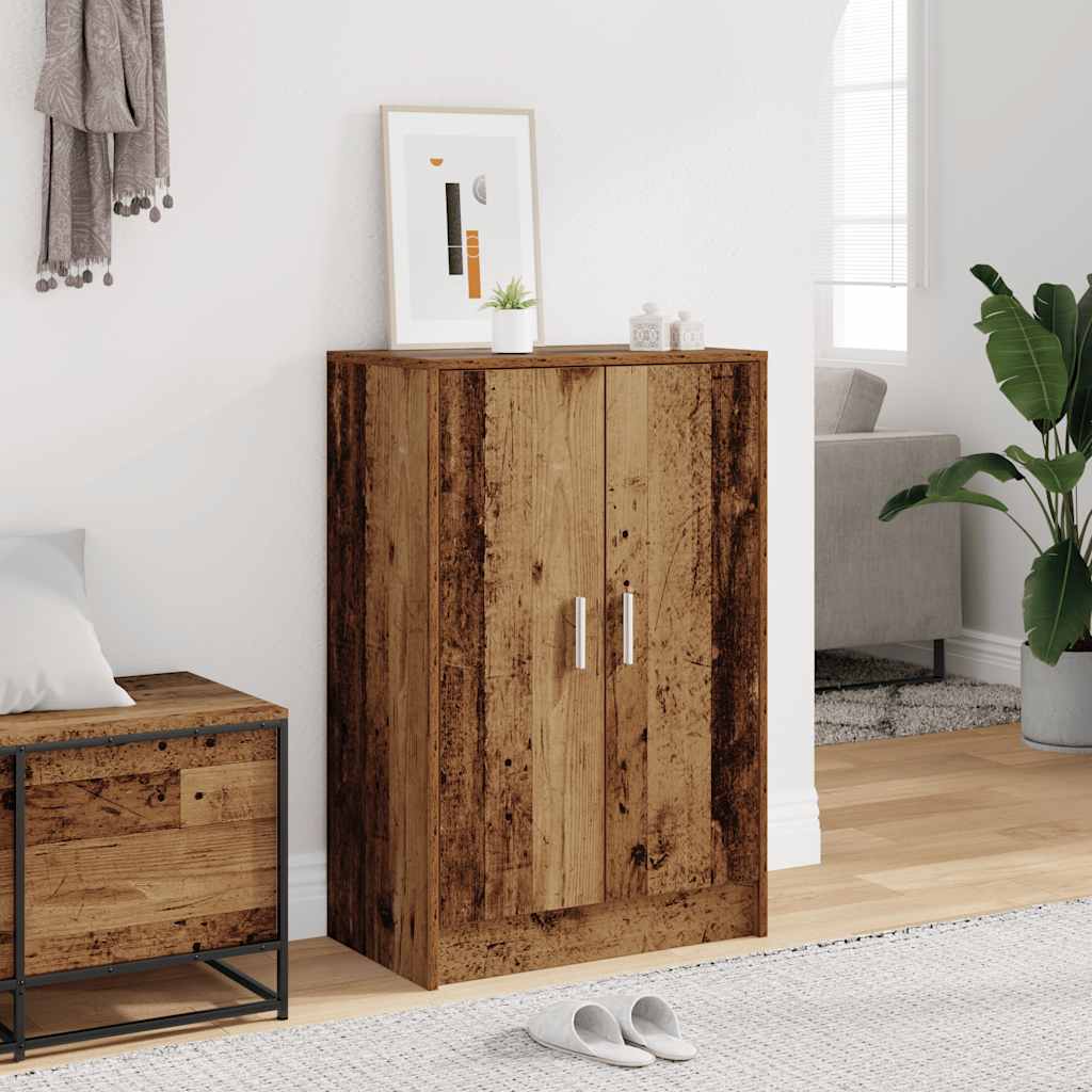 vidaXL Shoe Cabinet 60 x 35 x 92 cm Old Wood 6 shelves 1