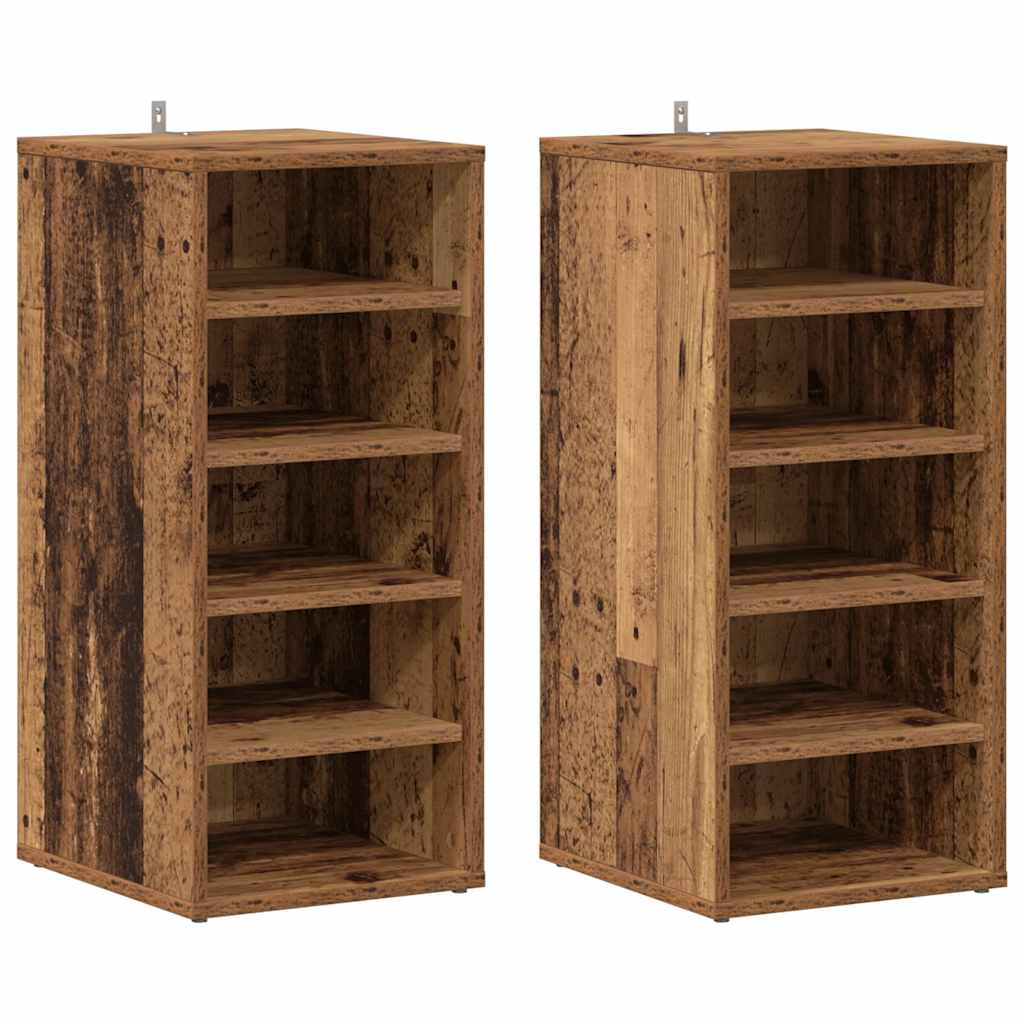 vidaXL Shoe Cabinet 32 x 35 x 70 cm Old Wood 2
