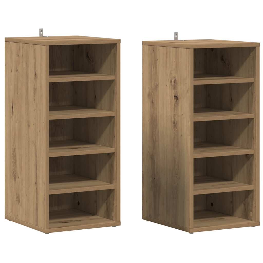 vidaXL Shoe Cabinet 32 x 35 x 70 cm Artisan Oak 5 pairs of shoes 2