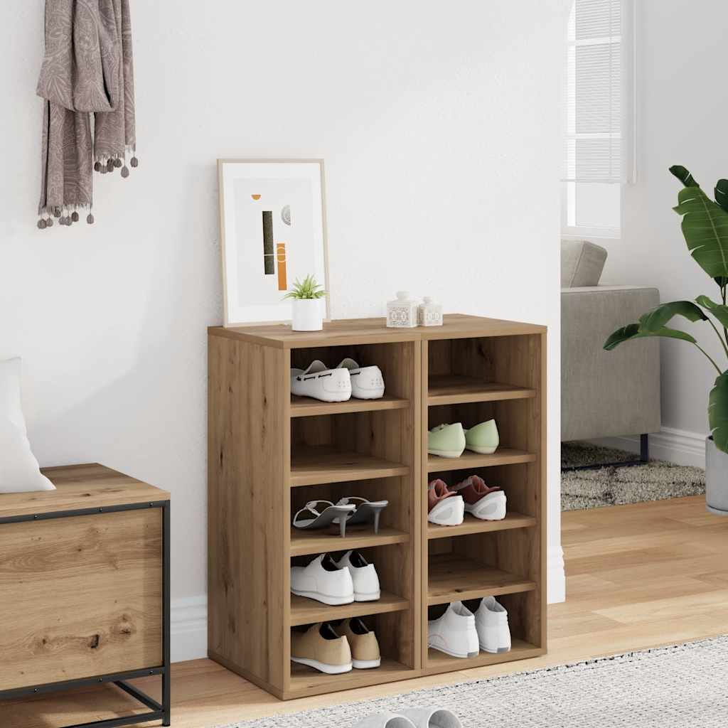 vidaXL Shoe Cabinet 32 x 35 x 70 cm Artisan Oak 5 pairs of shoes 1