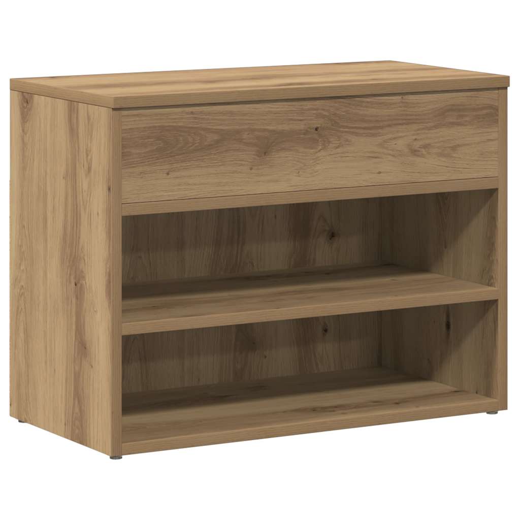 vidaXL Shoe Bench Artisan Oak 60x30x45 cm Engineered Wood 2